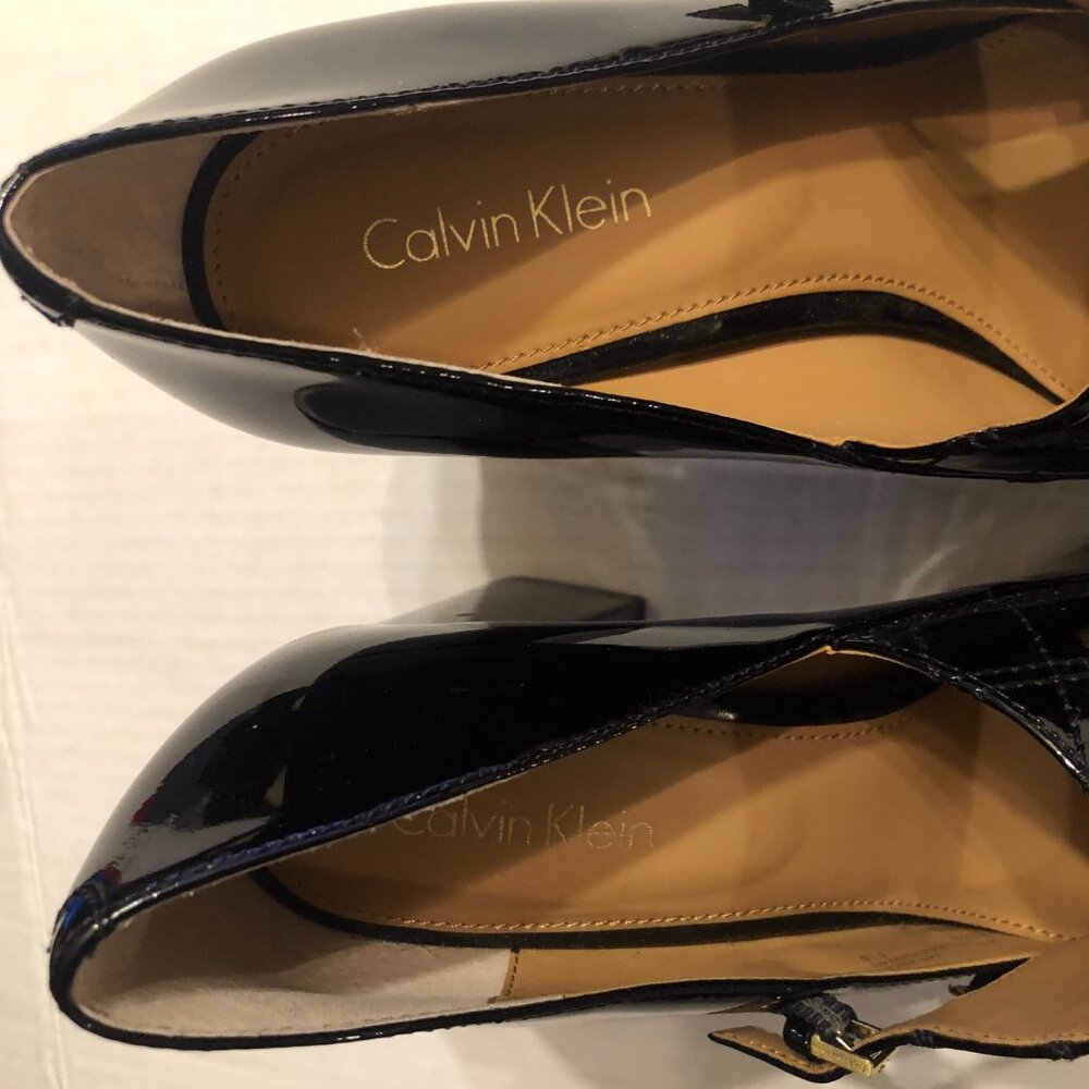 Calvin Klein women's new black patent leather high heel shoes size: US 8/ EU 38 - Picture 3 of 12